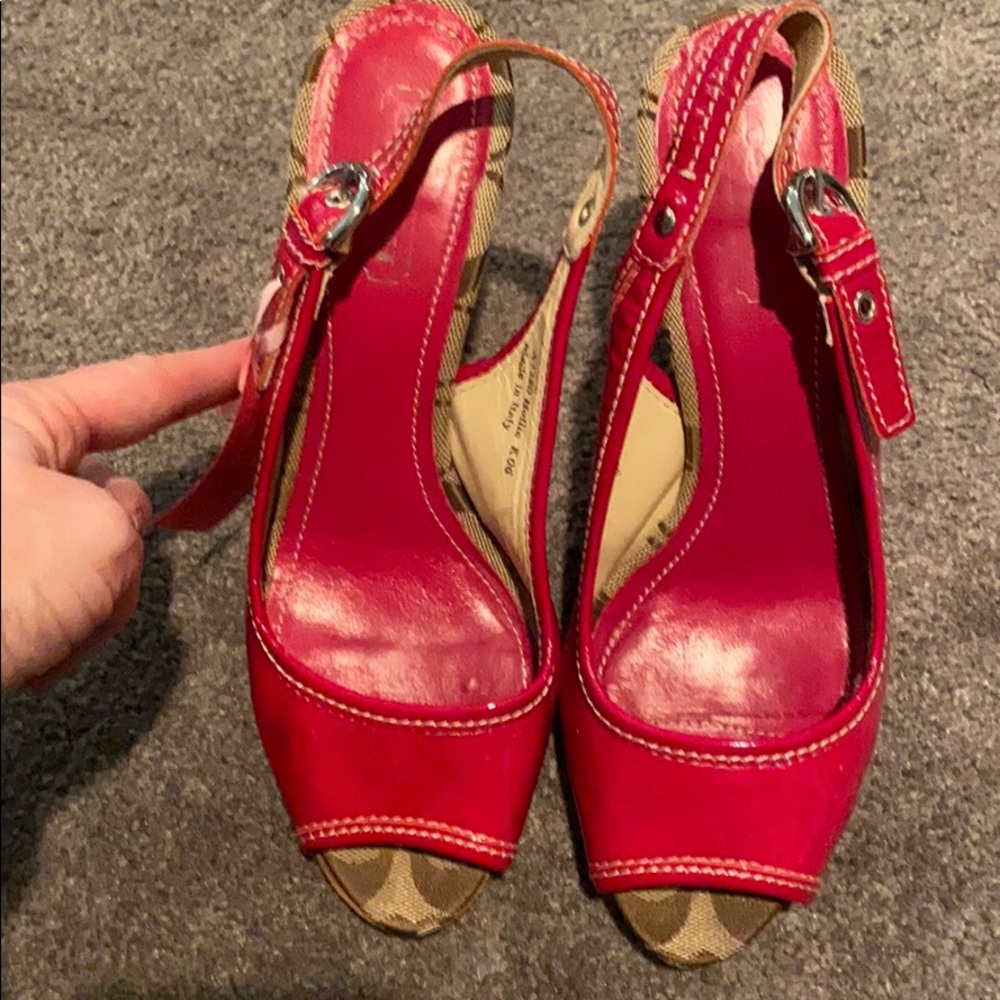 Patent leather coach